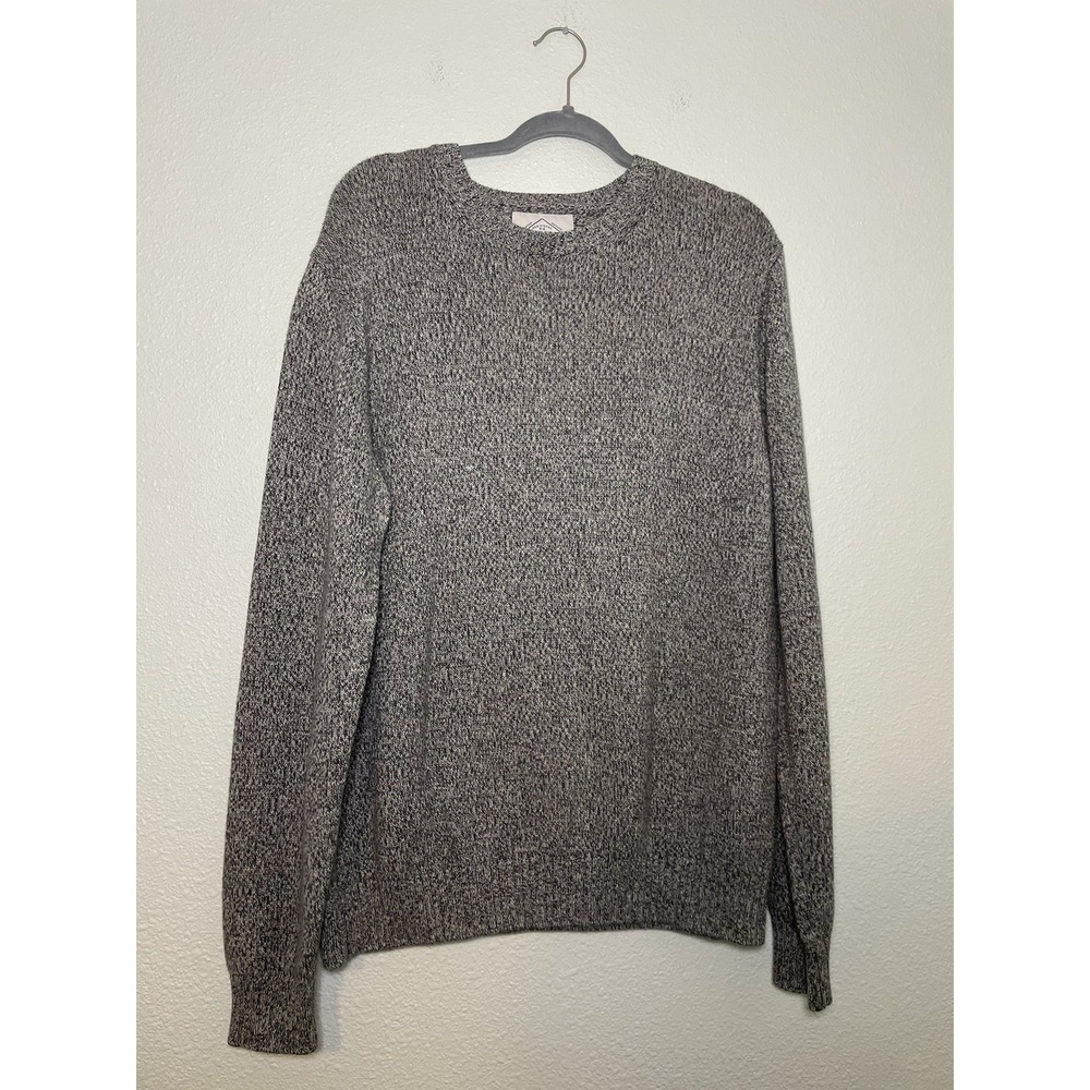 St Johns Bay Sweater Mens XL Gray Cotton Pullover Crewneck‎ Knit Oversized
